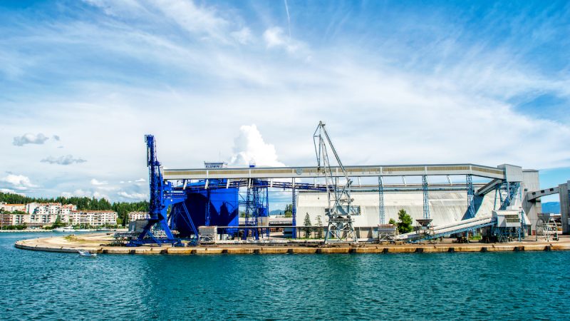 PLOCE CROATIA - AUGUST 6 2014: Port infrastructure in Port Ploce largest sea port in southern Croatia.